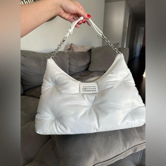 SOLD! SOLD! Maison Margiela Glam Slam Hobo Medium Bag In White Leather Unisex - Picture 14 of 15